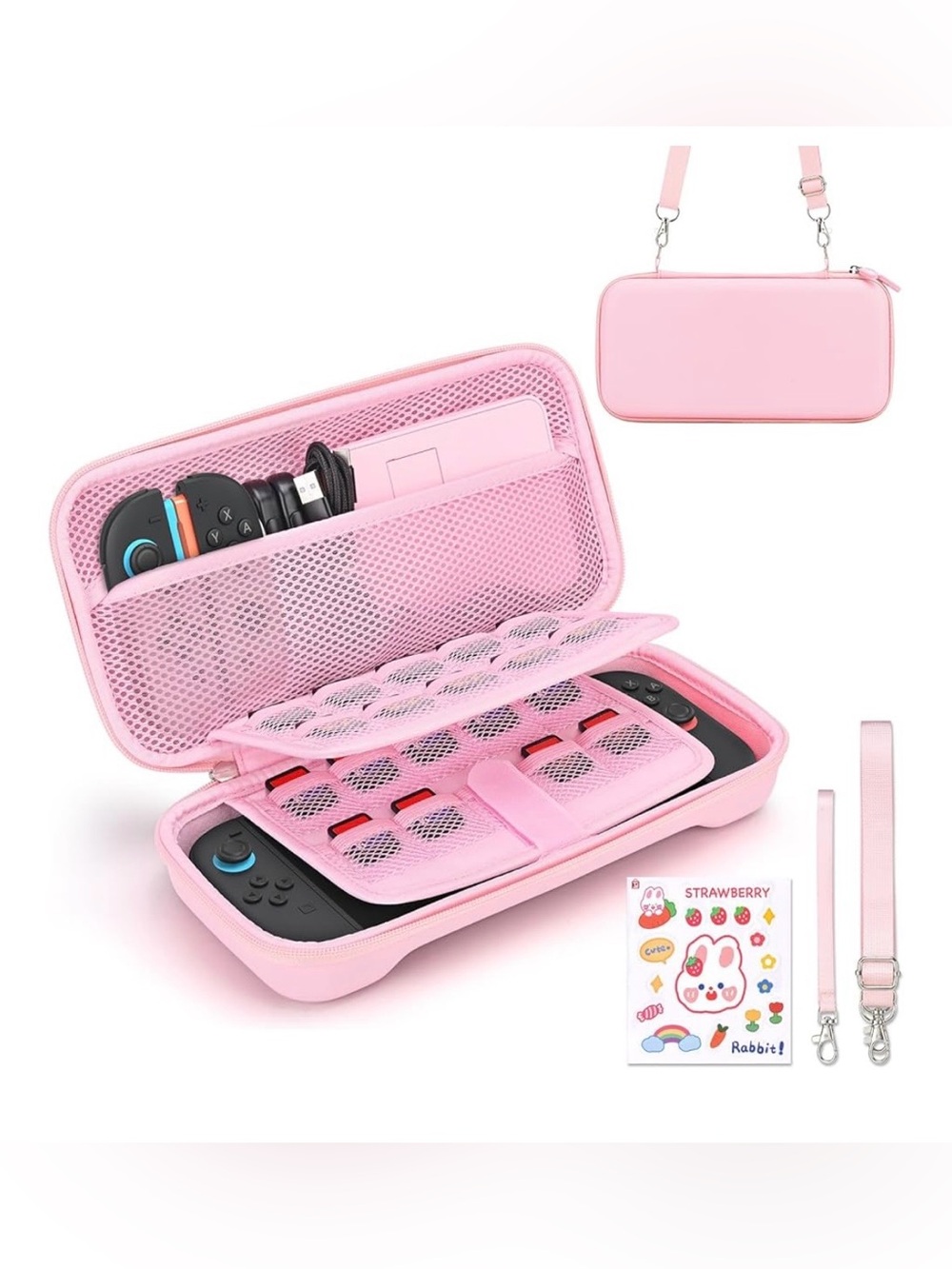 Pink Carry Case Bundle Compatible with Switch 2 (2025)